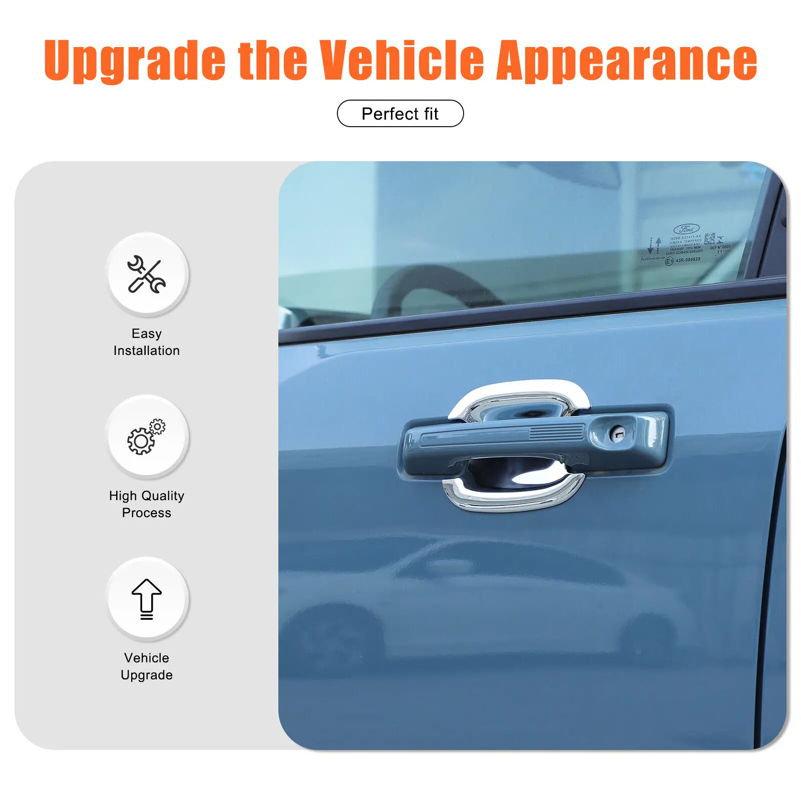 

4 PCS ABS Chrome Car Exterior Door Handle Bowl Trim For Ford Maverick Lariat 2022-2025 Door Wrist Protection Cover Accessories