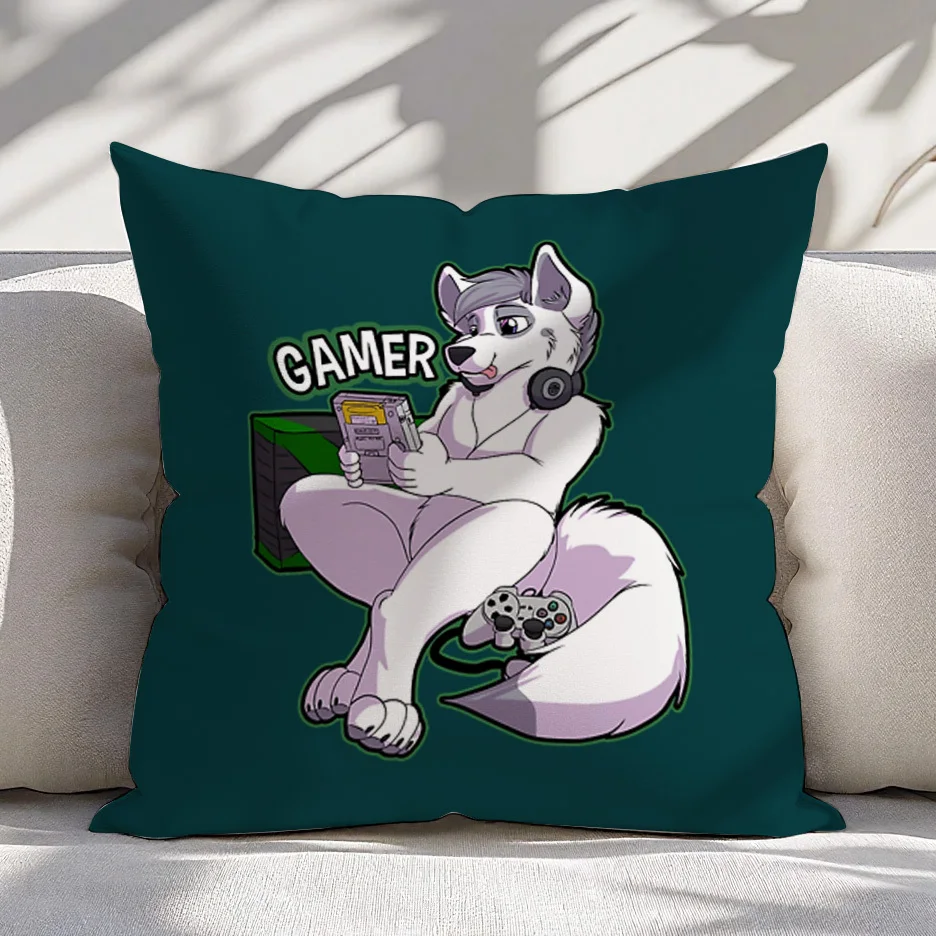 1pc Abstract Anthropomorphic Figure with Geometric Console Motif Cushion Cover 45x45cm 18x18in Decorative Polyester