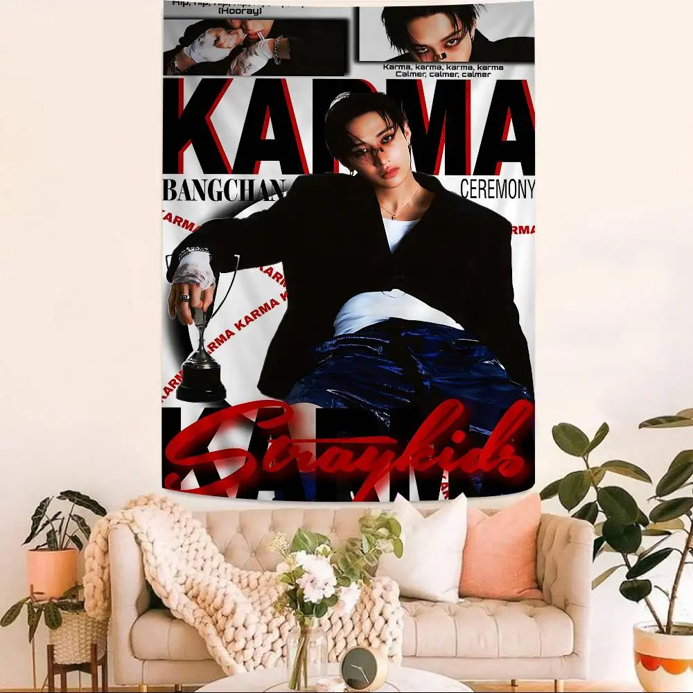 Korean K-pop Bang Chan Singer Hippie Wall Hanging Tapestries Bohemian Wall Tapestries Mandala INS Home Decor