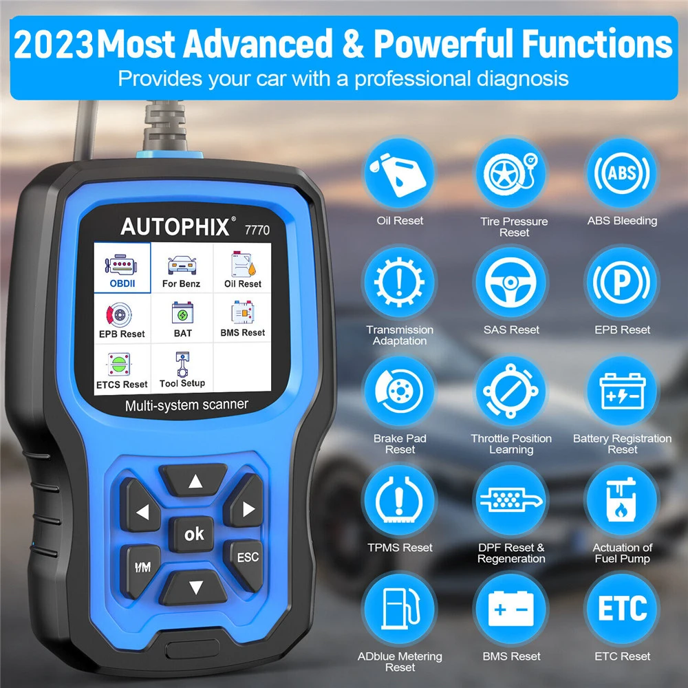 AUTOPHIX 7770 OBD2 Scanner Full Systems for Mercedes Benz DPF Oil Reset TPMS ABS EPB Car Diagnostic Tool Battery Resgistration