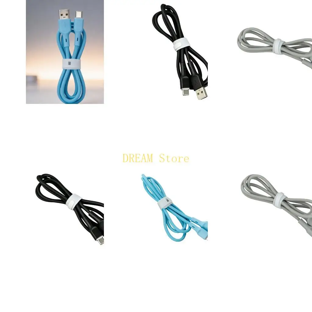 Silicone Type C Charging Cable Wire with 1 Meter Reach for Bedside Power Best Sale