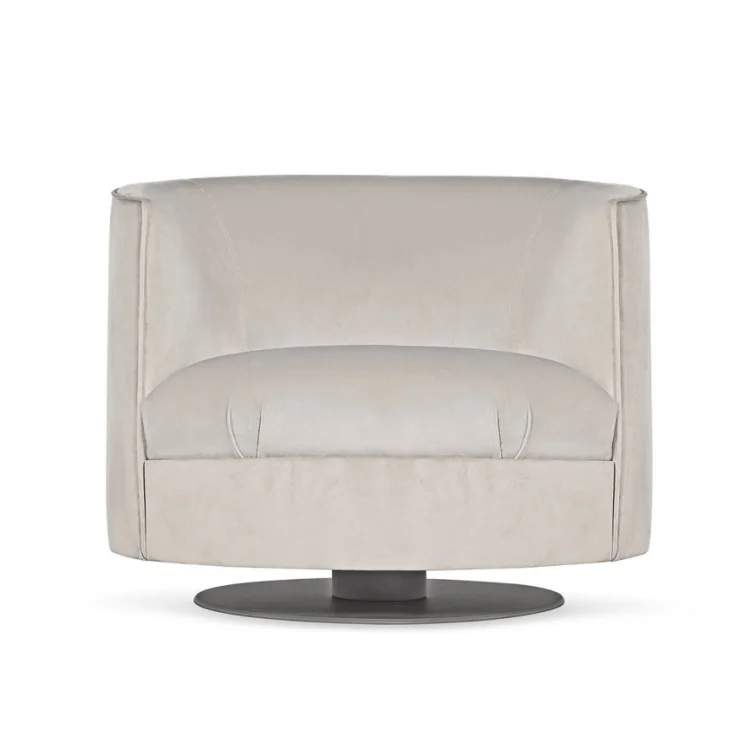 &Luxury American Midcentury Tufted Lounge Chair with Custom Leather and Fabric Options Swivel Design for Living Room