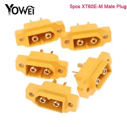 5PCS Yellow AMASS XT60E-M Mountable XT60 Male Plug for RC Drone FPV Racing Fixed Board