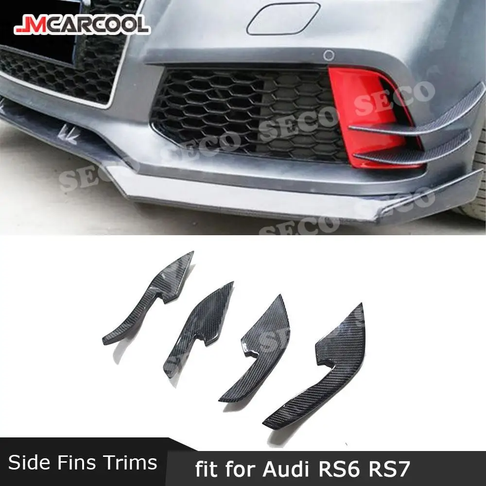 

Carbon Fiber Front Foglamp Air Vent Side Fins Winglet For Audi A6 RS6 2013-2016 A7 RS7 2012-2015 4PCS Trunk Trim Decoration