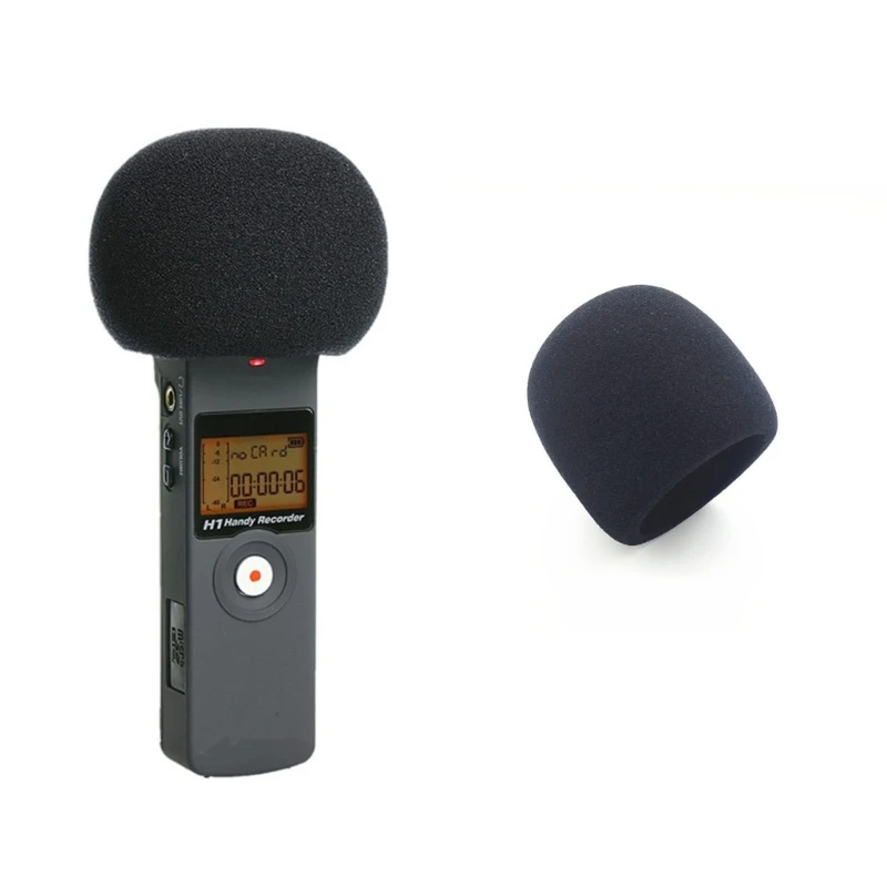 R91A 2pieces Black Sponge Microphone Covers for Zoom H1 Recorder Microphone Protector Microphones Filter Replacements