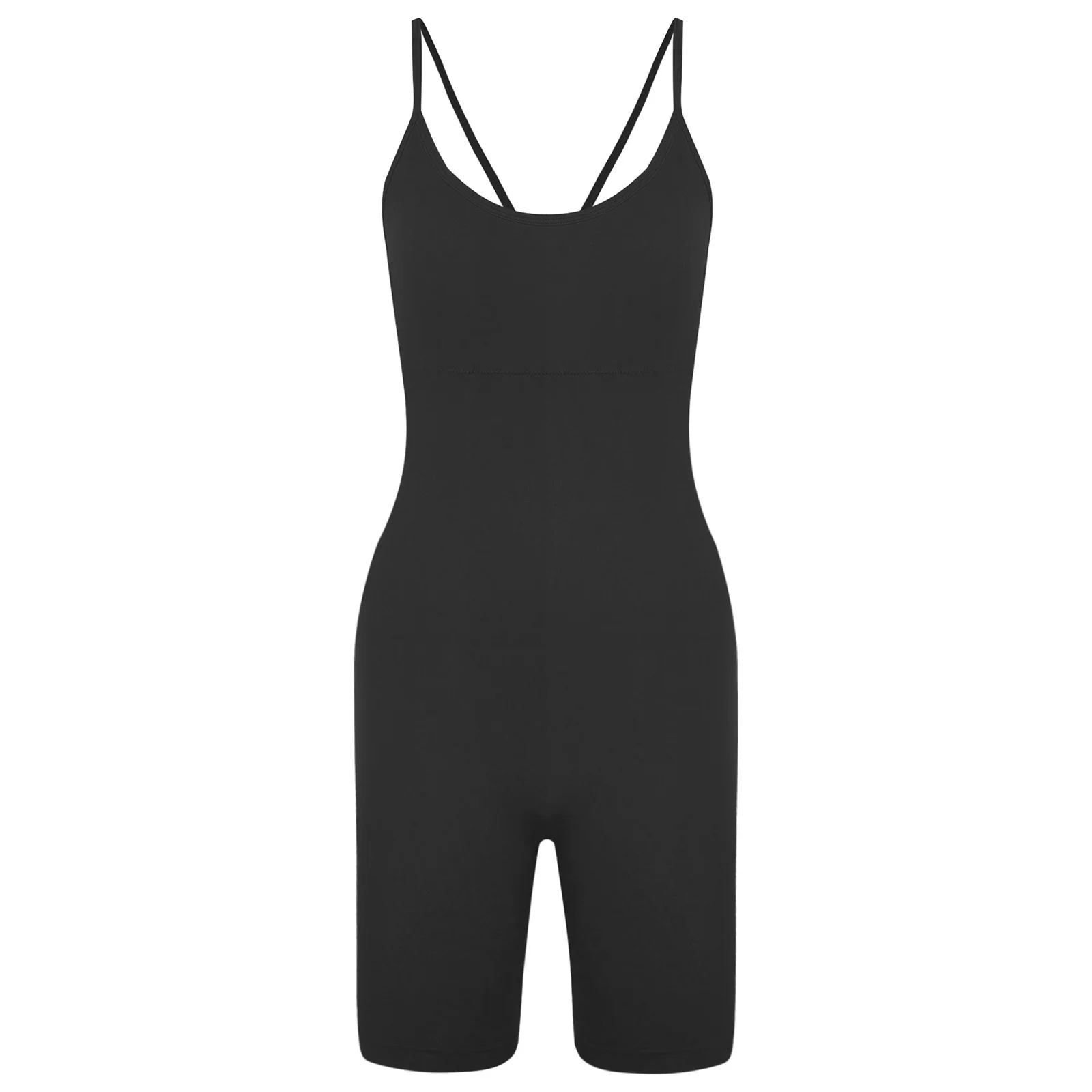 Women One-piece Swim Gym Workout Fitness Sports Clothes Sleeveless Adjustable Spaghetti Straps Yoga Jumpsuit Athletic Bodysuit
