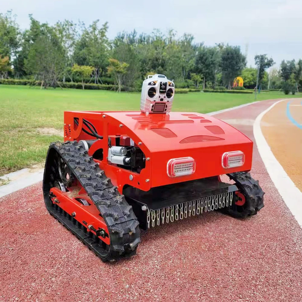 Automatic Mini Smart Self-Propelled Lawn Mower 28V Electric Factory Outlet Remote Control Rubber Crawler for Sale