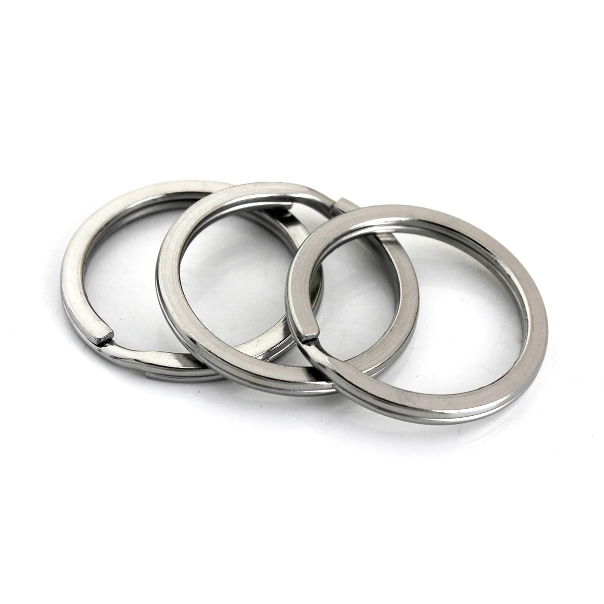 Picture 5: 5pcs Stainless Steel Split Rings Flat-wire Double Loop Keyring O Ring 15-38mm Keychain Keys Holder DIY Hardware Accessories
