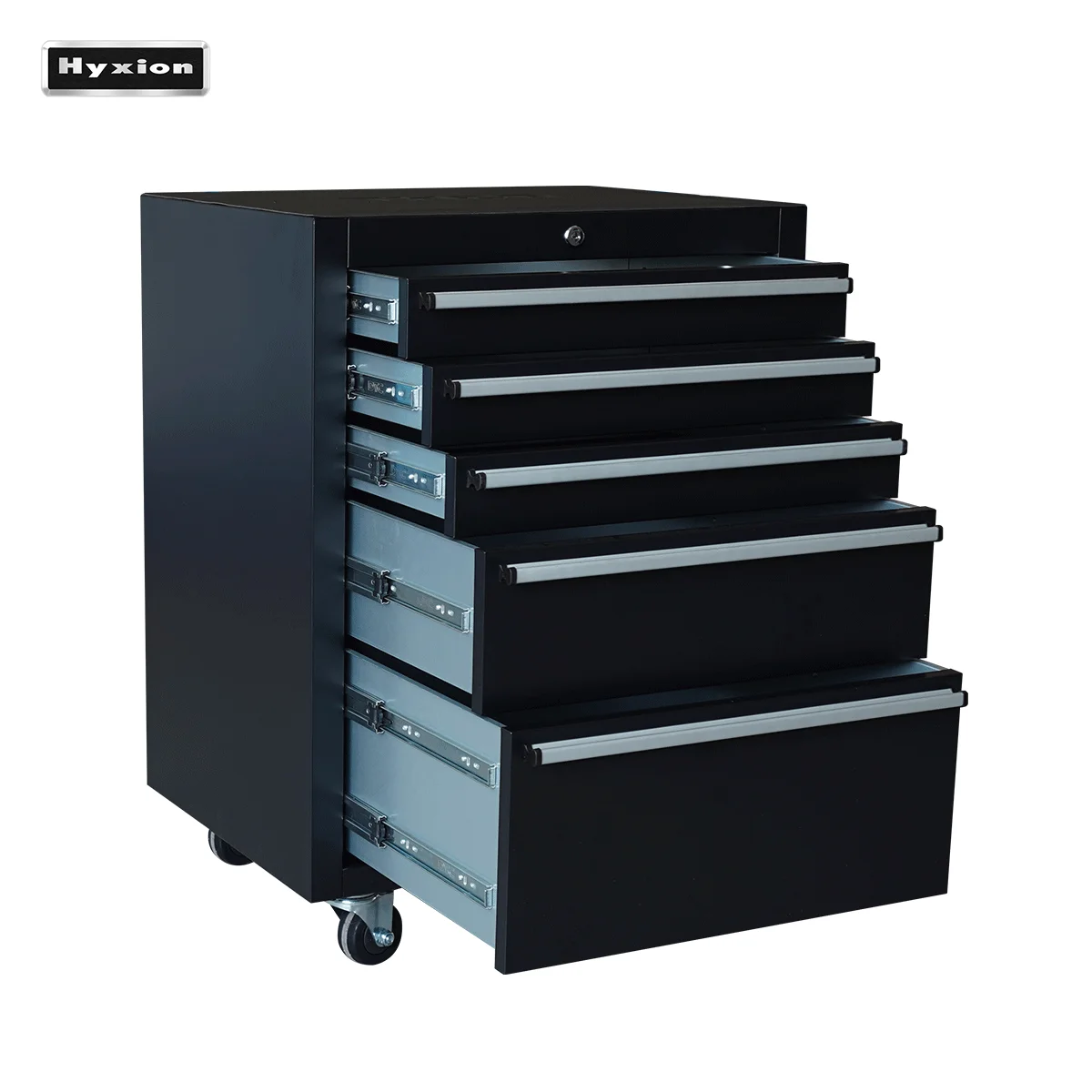 

Wholesale Factory Stainless Steel 24 Inch 5 Drawer Tool Cabinet Black Powder Coating 5-drawer Metal Tool Storage