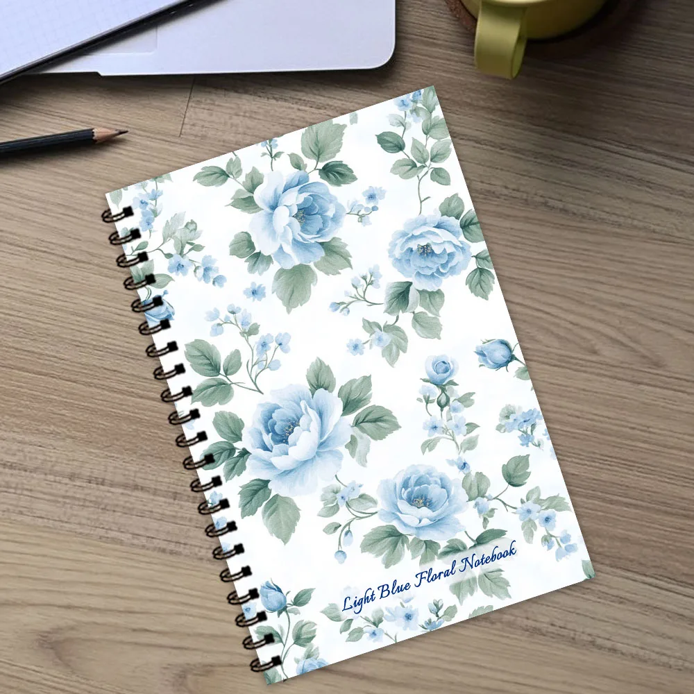 Notizbuch mit blauen Blumen, Tagebuch, unlinierte Seiten, ideales Geschenk zum Notieren, inspirierend für Männer und Frauen, perfekt für Studenten – Detail 2