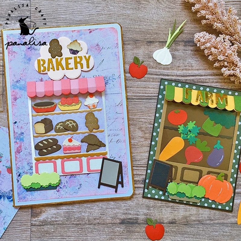 Panalacraft piekarnia ciasto sklep warzyw metalu wykrojniki szablony DIY Scrapbooking/album dekoracyjne wytłaczanie kartki DIY