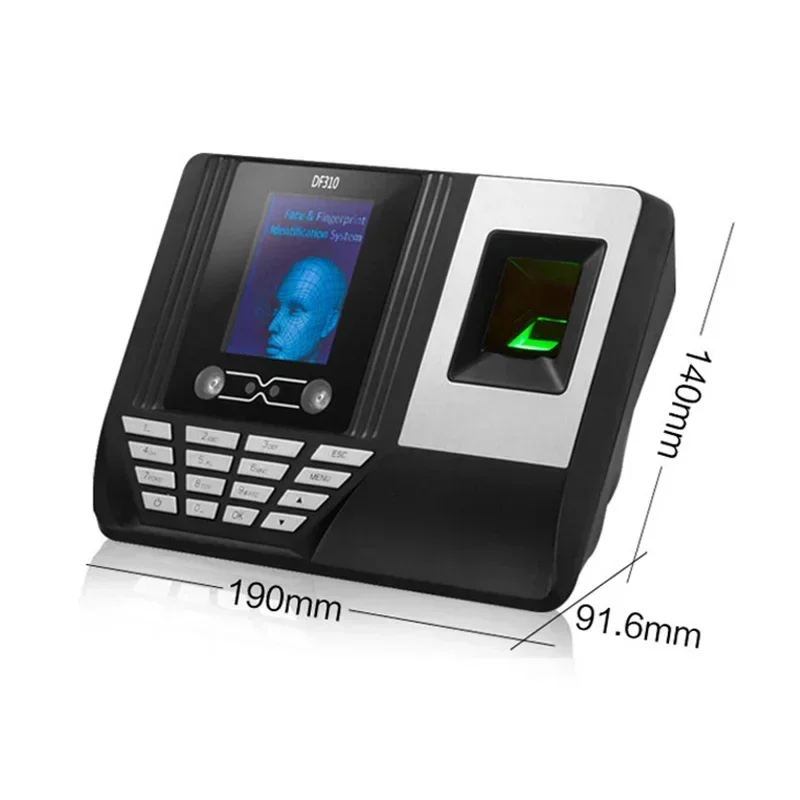 DF310 Face Recognition Attendance Fingerprint Punch Card Face Recognition Sign Machine Brush Face To Work  Punch 2.8 Inch Screen