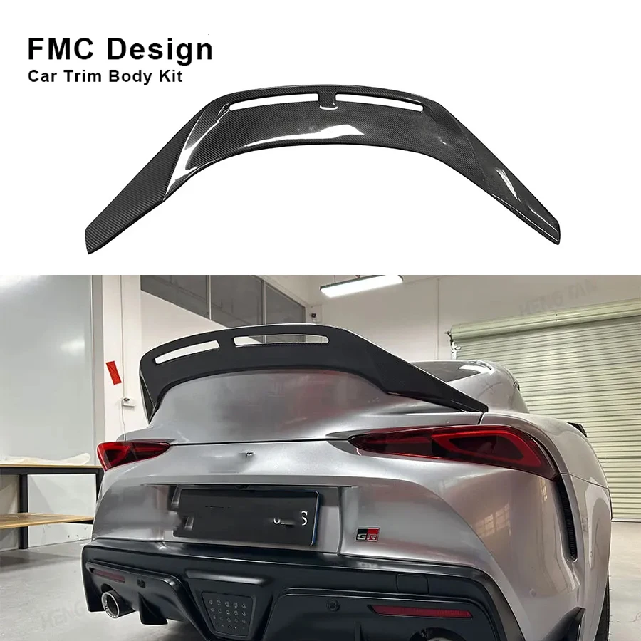 

For Toyota Supra A90 2019-2023 High Quality Real Carbon Fiber Rear Spoiler Wing Trunk Lip Boot Cover