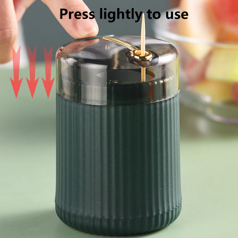 Toothpick Box Toothpick Dispenser Ceative Push Automatic Eject Toothpick Jar Holder Household Convenient Gift Home Gadget