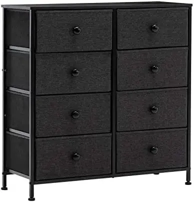 

Duhome 8 Drawers Dresser Organizer, Fabric Tower & Chest for Bedroom Hallway Nursery Entryway with Sturdy Steel Frame Wood