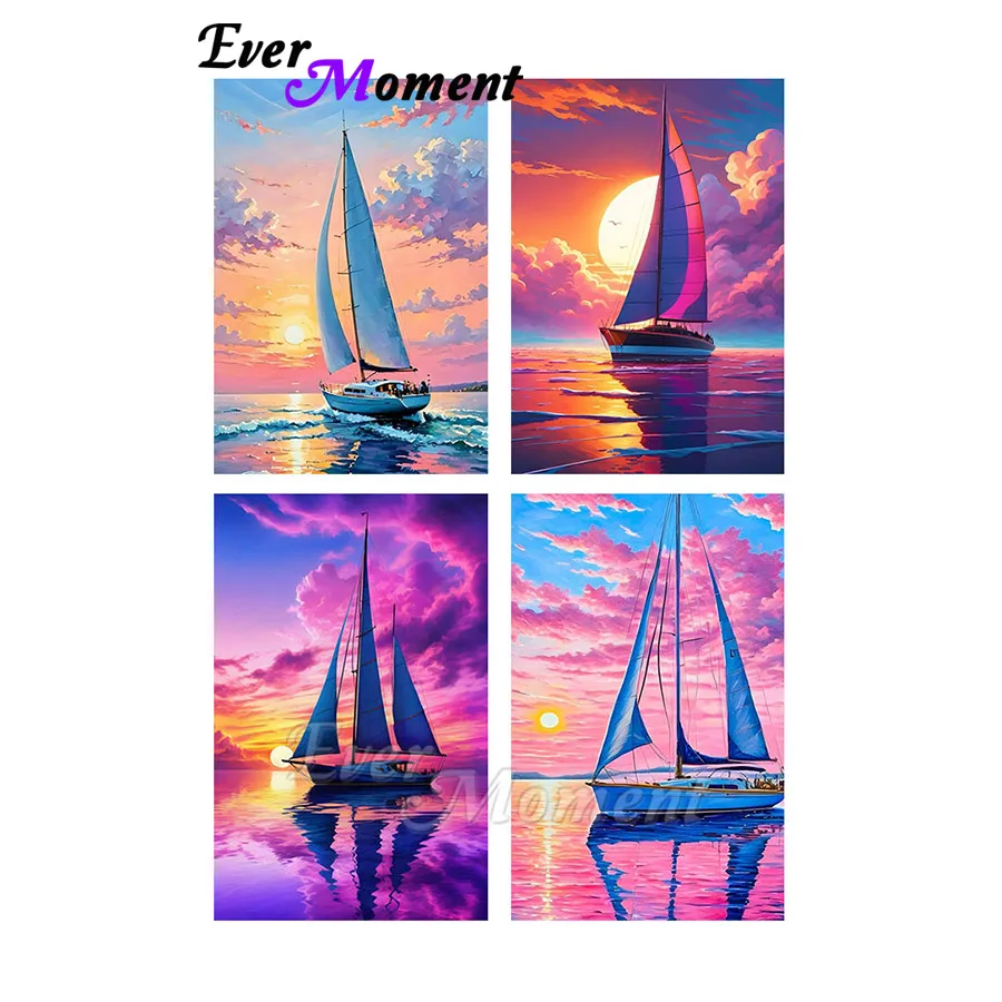 

Ever Moment Sailboat Diamond Painting Embroidery Square Round Drills Resin Landscape Handicraft Wall Art ASF3151