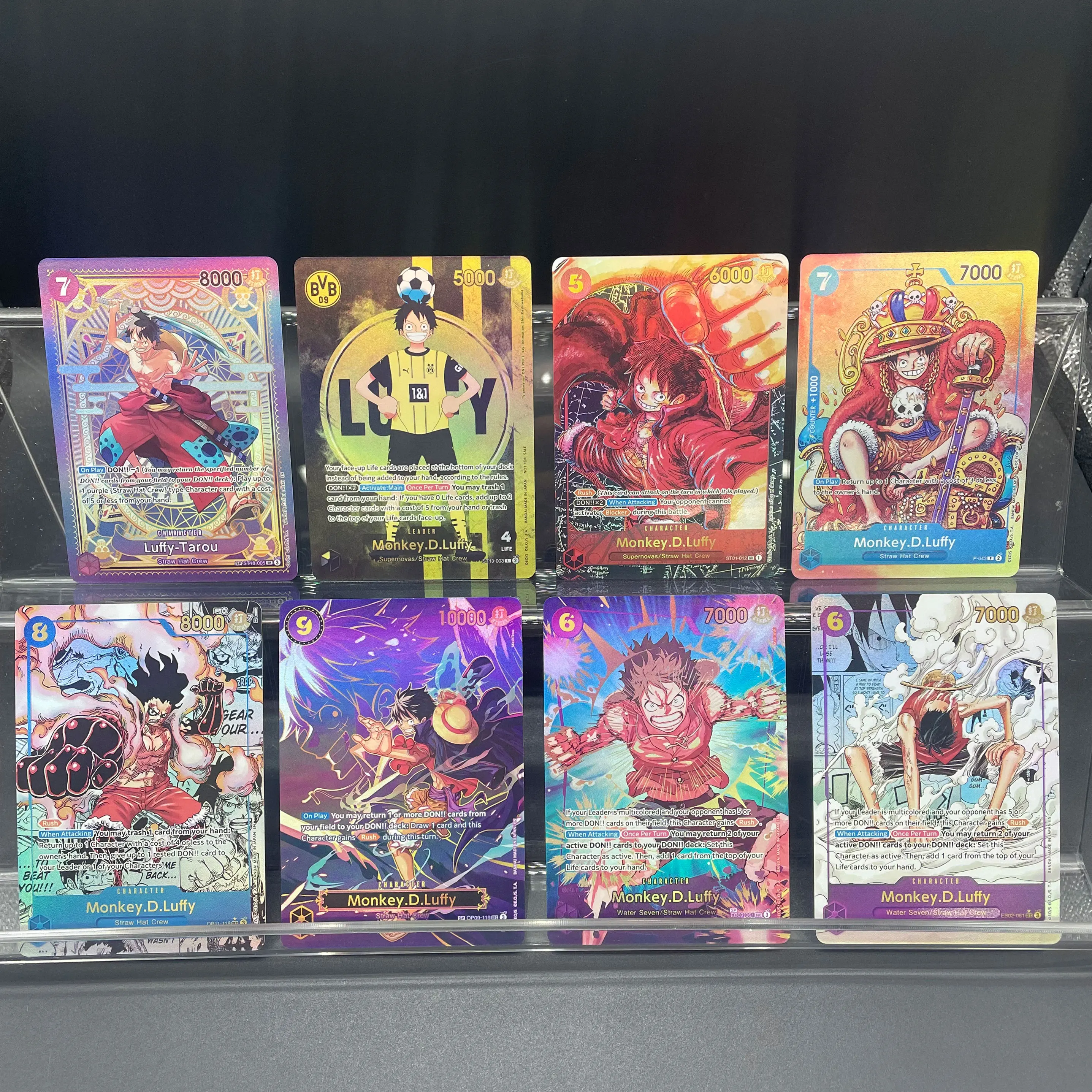 

DIY OPCG Self-made English version Card Game Luffy Sabo Beckman Ace Newgate Refractive color flash Foil Collectible Card Gift