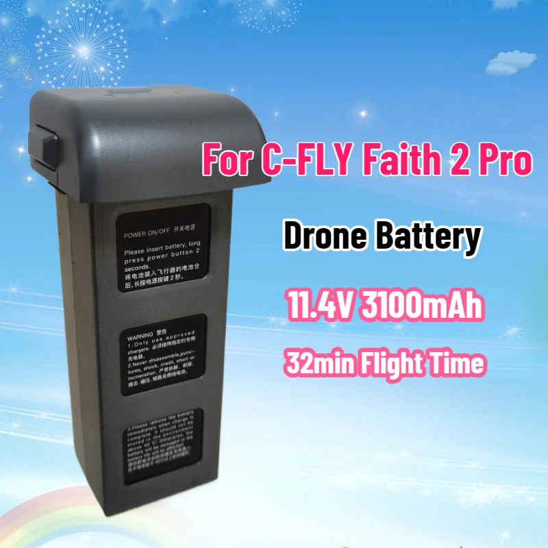 11.4V 3100mAh Battery for C-FLY Faith 2 Pro Battery 32min Flight Time for Faith2 Pro Drone Battery Spare Accessories Parts