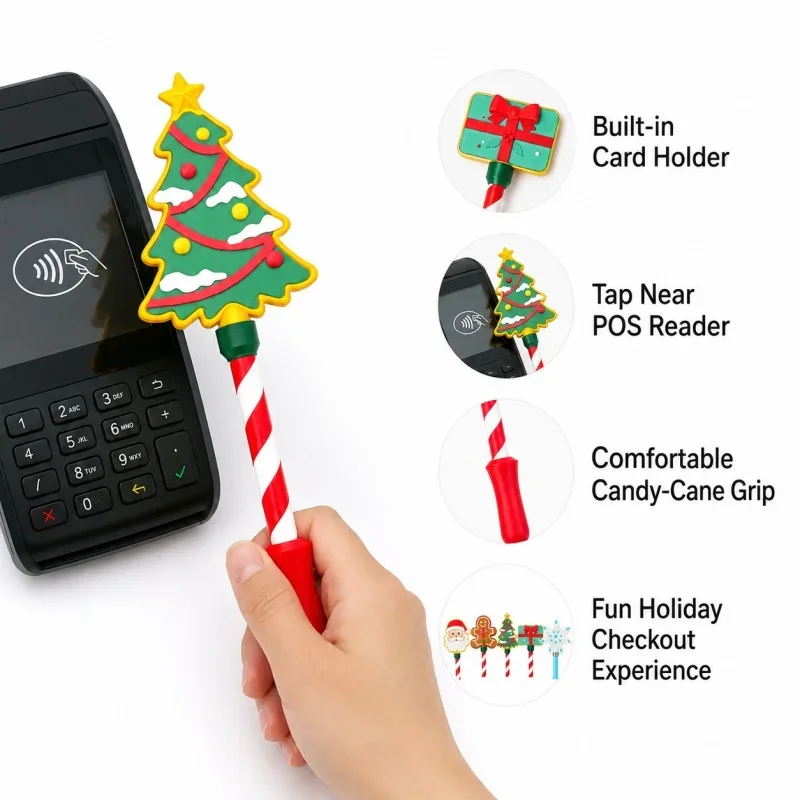 クリスマス・マジック・クレジットカード・ワンド：3dプリント製のおもちゃ。クレジットカードに取り付けて遊べるマジックワンド。面白いクレジットカードボックス。3dプリント製のカードウォレット。