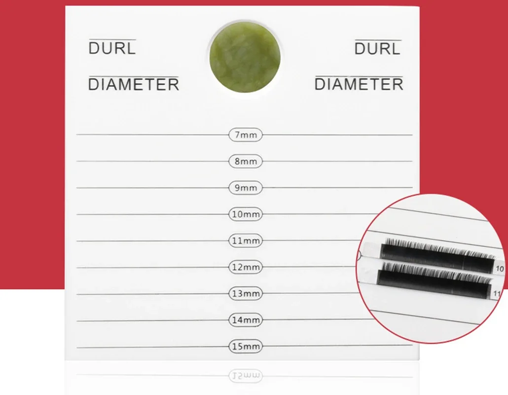 Funmix enxertia placa de escala de cílios acrílico dupla face escala placa de cílios vitrine ferramenta de cílios contendo 1 peça jade