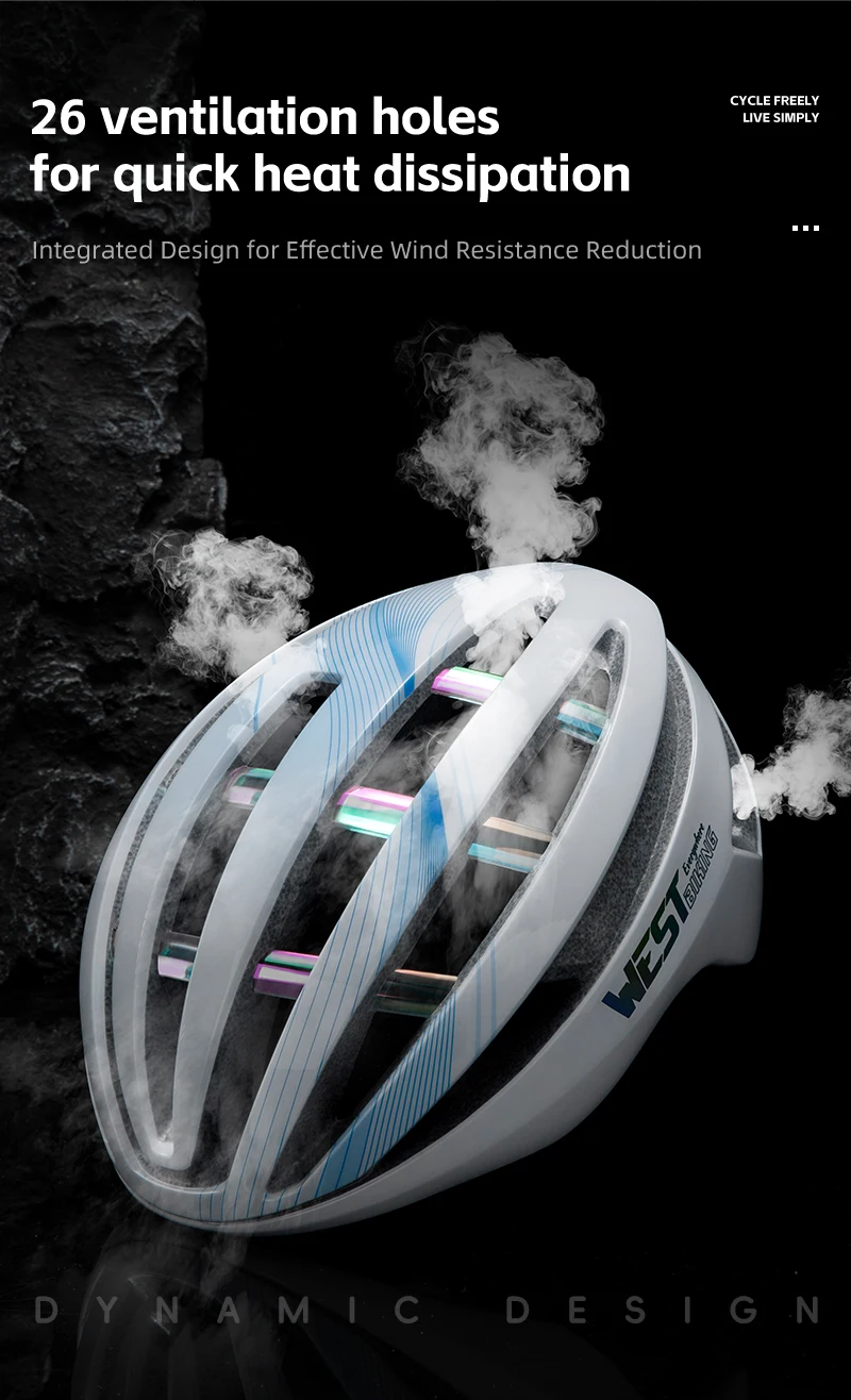 WEST BIKING Fahrradhelm Ultraleichter Fahrradschutzhelm für Erwachsene MTB Rennradhelme Männer Frauen Racing Atmungsaktiver Helm – Detail 4