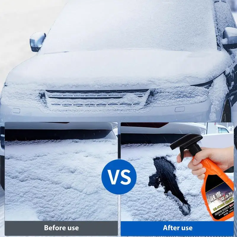 500ml Windshield Deicer Spray Car Windshield Defrost Spray Car Glass Snow Melting Defrost Spray Auto Windshield De-Icer Spray