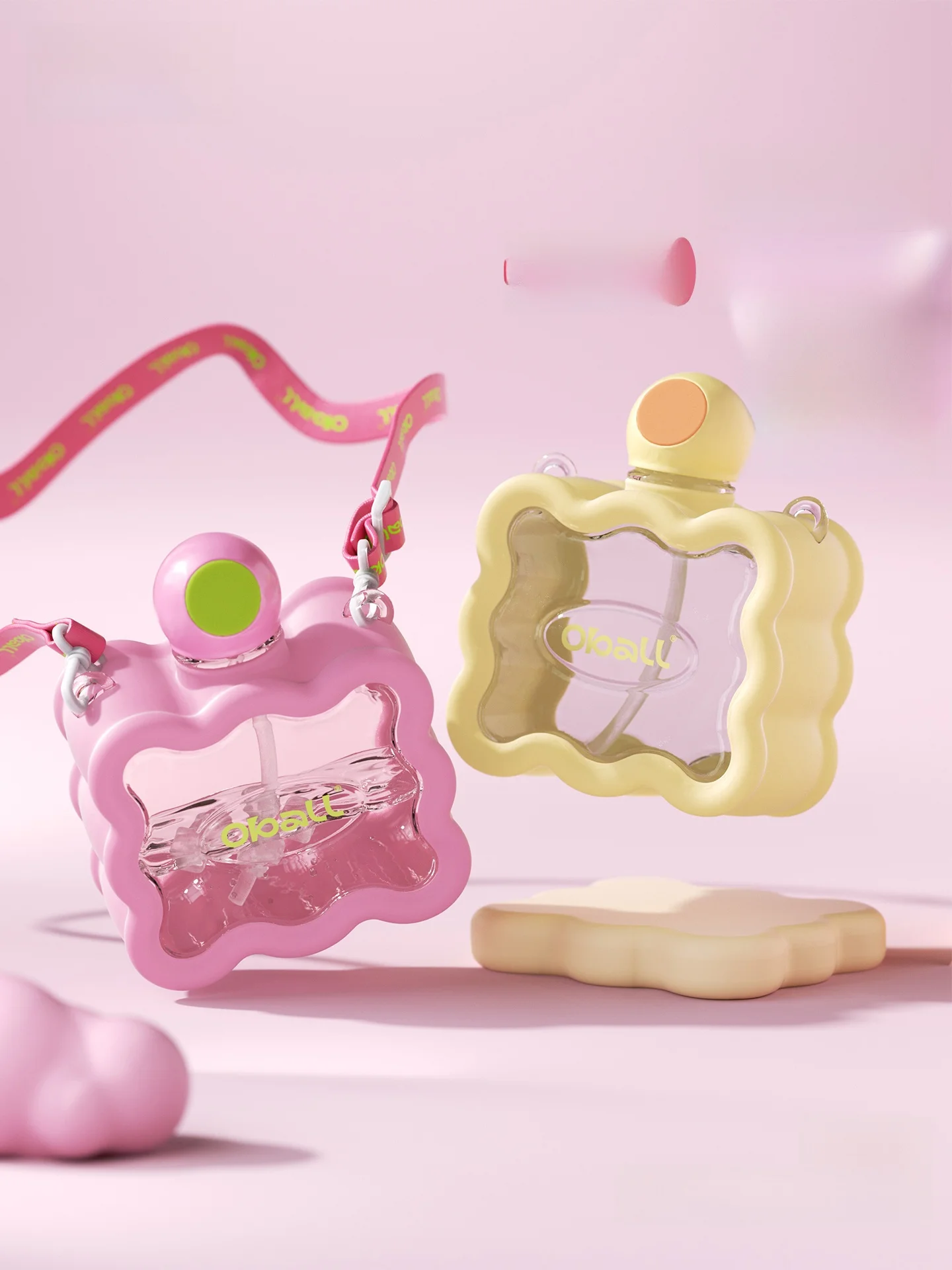 

Portable Oball Summer Perfume Cup for Girls New 2025 High Aesthetic Tritan St Cup Children's Cup Cute Pink Design Outdoors...