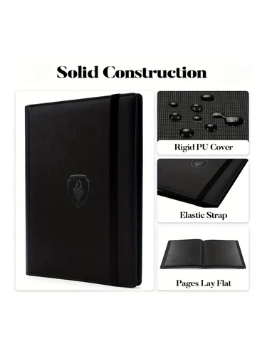 Imagen 2 del producto Carpeta de tarjetas de 9 bolsillos, libro de portatarjetas comercial 360, carpeta de tarjetas con cremallera con cubierta de PU Premium, plegable de tarjetas de carga lateral duradera