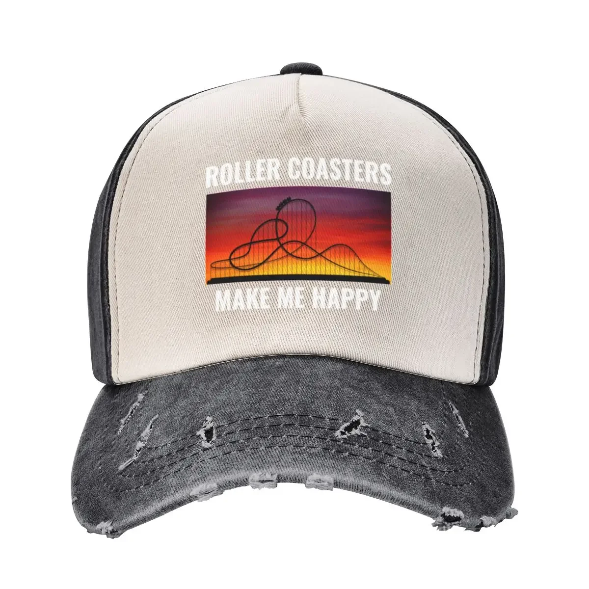 Roller Coaster Amusement Park Funny Baseball Cap Custom Cap Visor Golf Wear Mens Hats Women's