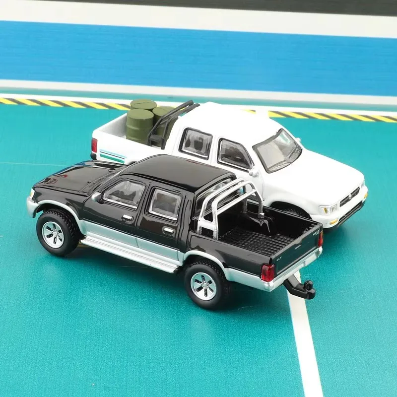 In Stock Jkm 1:64 Toyota 1993 Hilux Alloy Miniature Diecast Model Toyota Pick-Up Car Gift Three Oil Drums Custom Car Toys Gift