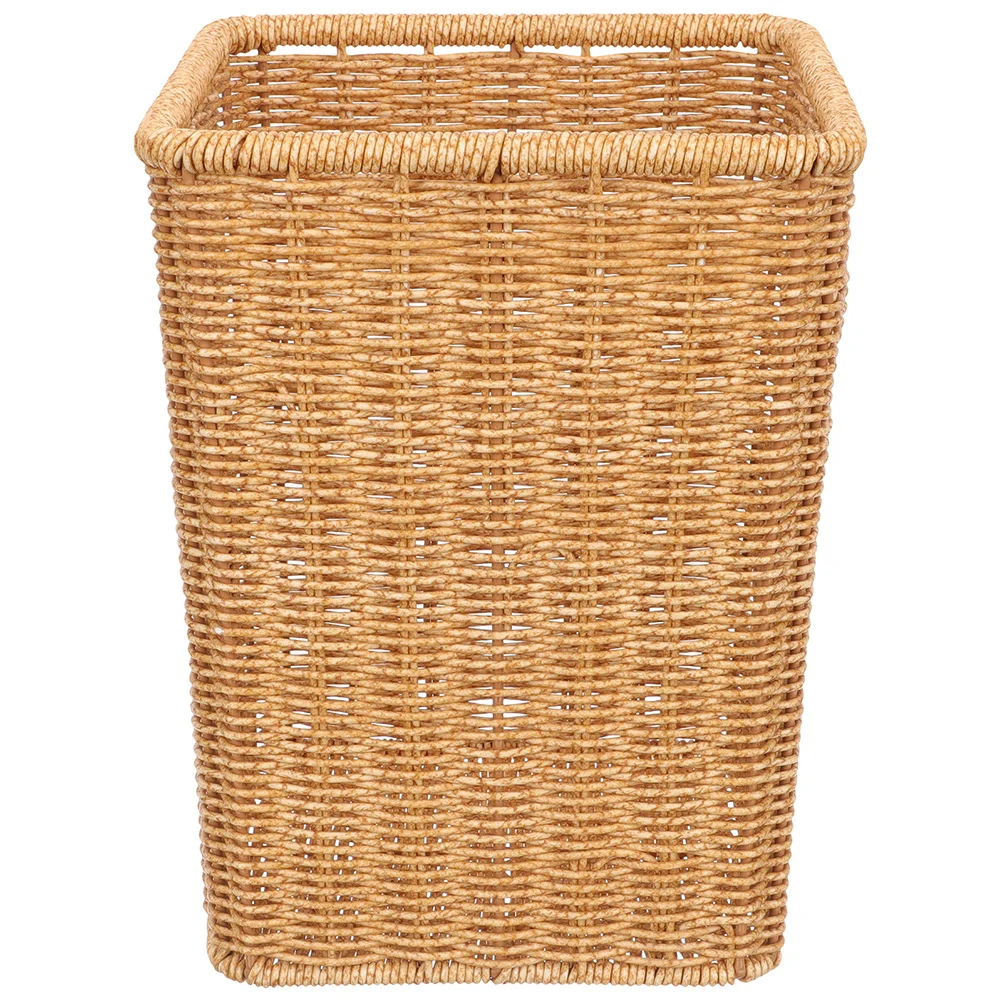 

Decorative Woven Trash Bin Functional Storage Basket for Small Clothes Flowers Sundries Rustic Home Decoration Item