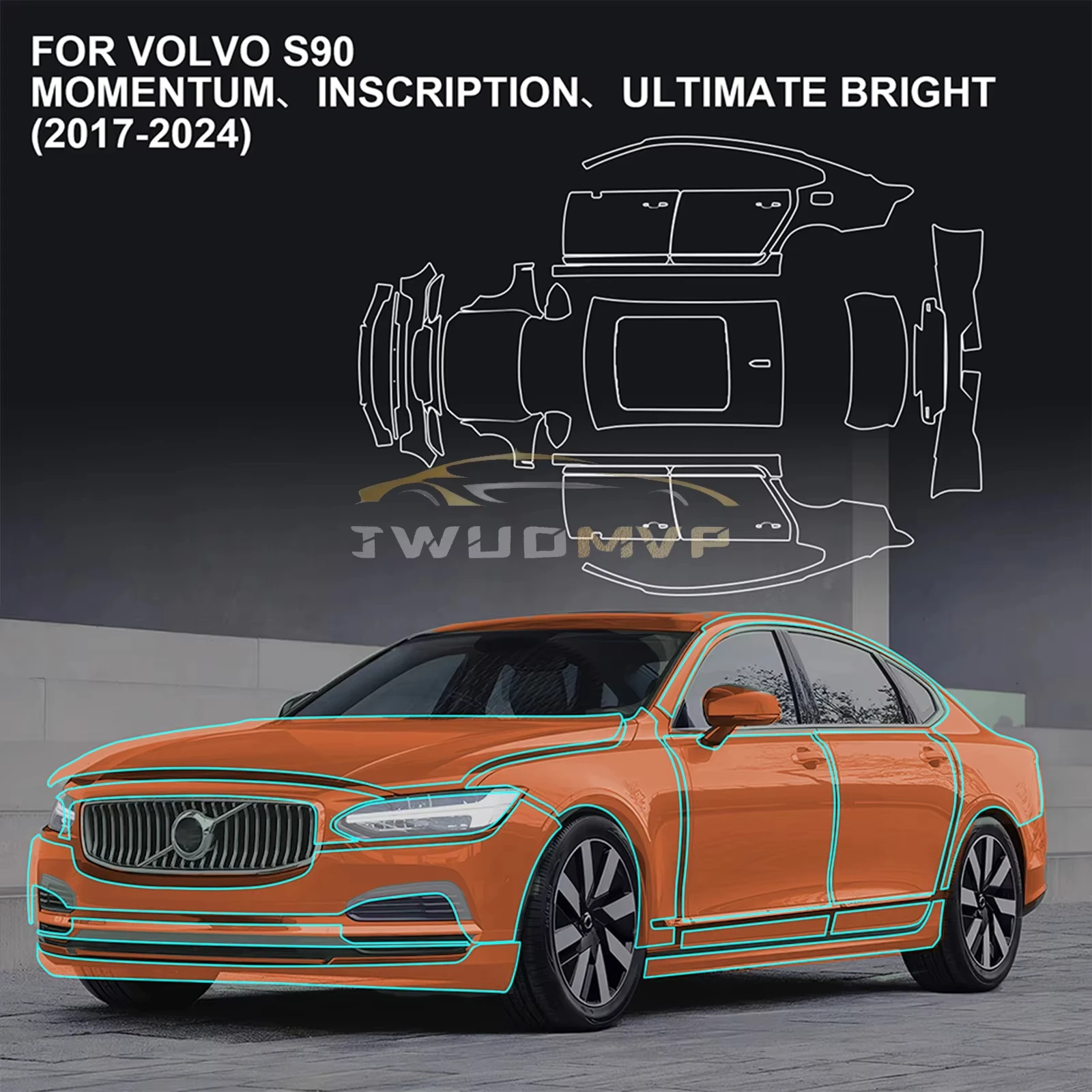 

Paint Protection Film for Volvo S90 2017 2018 2019 2024 Precut Car Clear Kit Bra Transparent PPF TPU