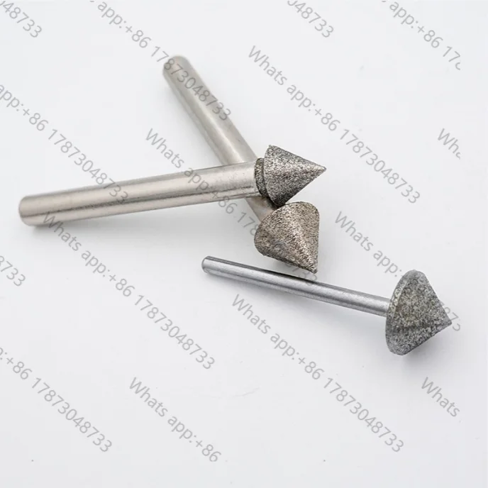 Diamond Taper Grinding Points Rod 60/90 Degrees Emery Conical Umbrella Chamfering Grinding Head Glass Ceramic Hole Reamer