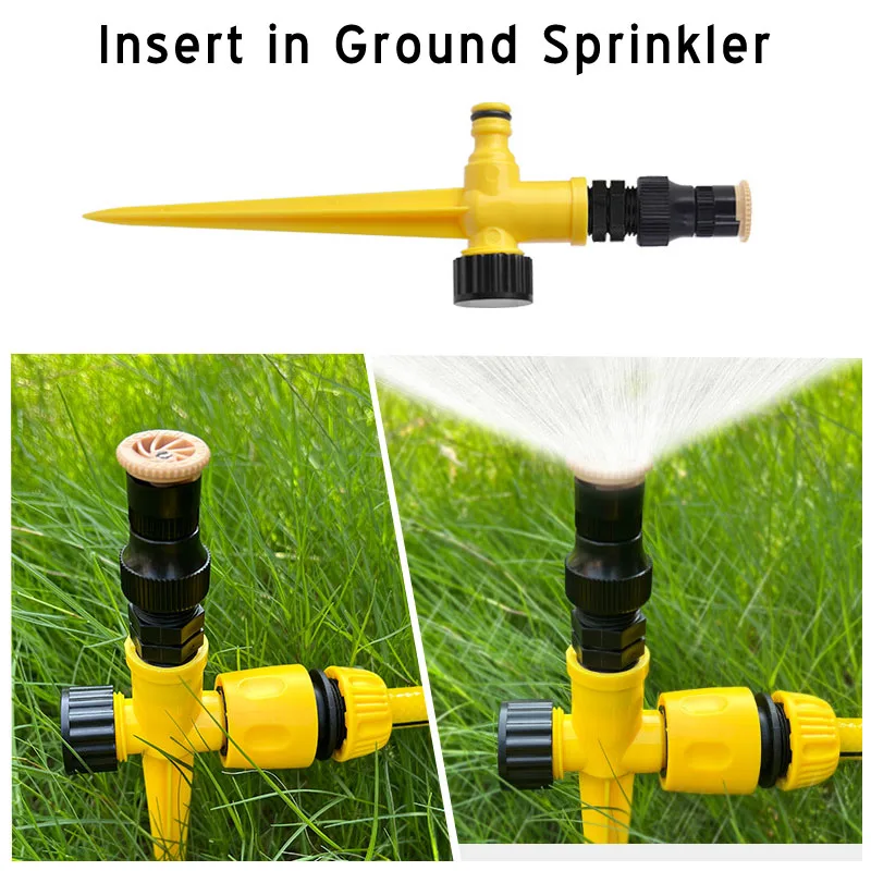 

Insert in Lawn 360 DG Rotating Automatic Sprinkler Nozzle Yard Watering Garden Plant Sprayer Cooling Water Spray Irrigation Tool