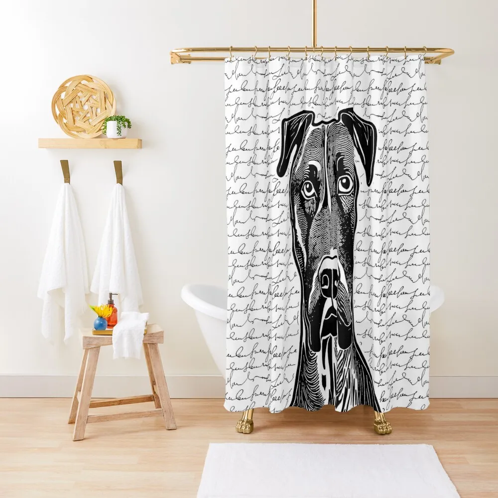 

Great Dane Portrait Shower Curtain Bathroom And Shower Bathroom Fabric Anti-Mold Waterproof Shower For Curtain