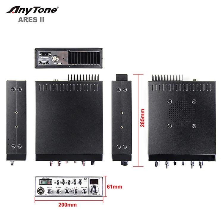 AnyTone ARES II AM FM SSB CB Radio 24,715-30.105 MHz Najlepsze producenci radiotelefonów CB o dużej mocy