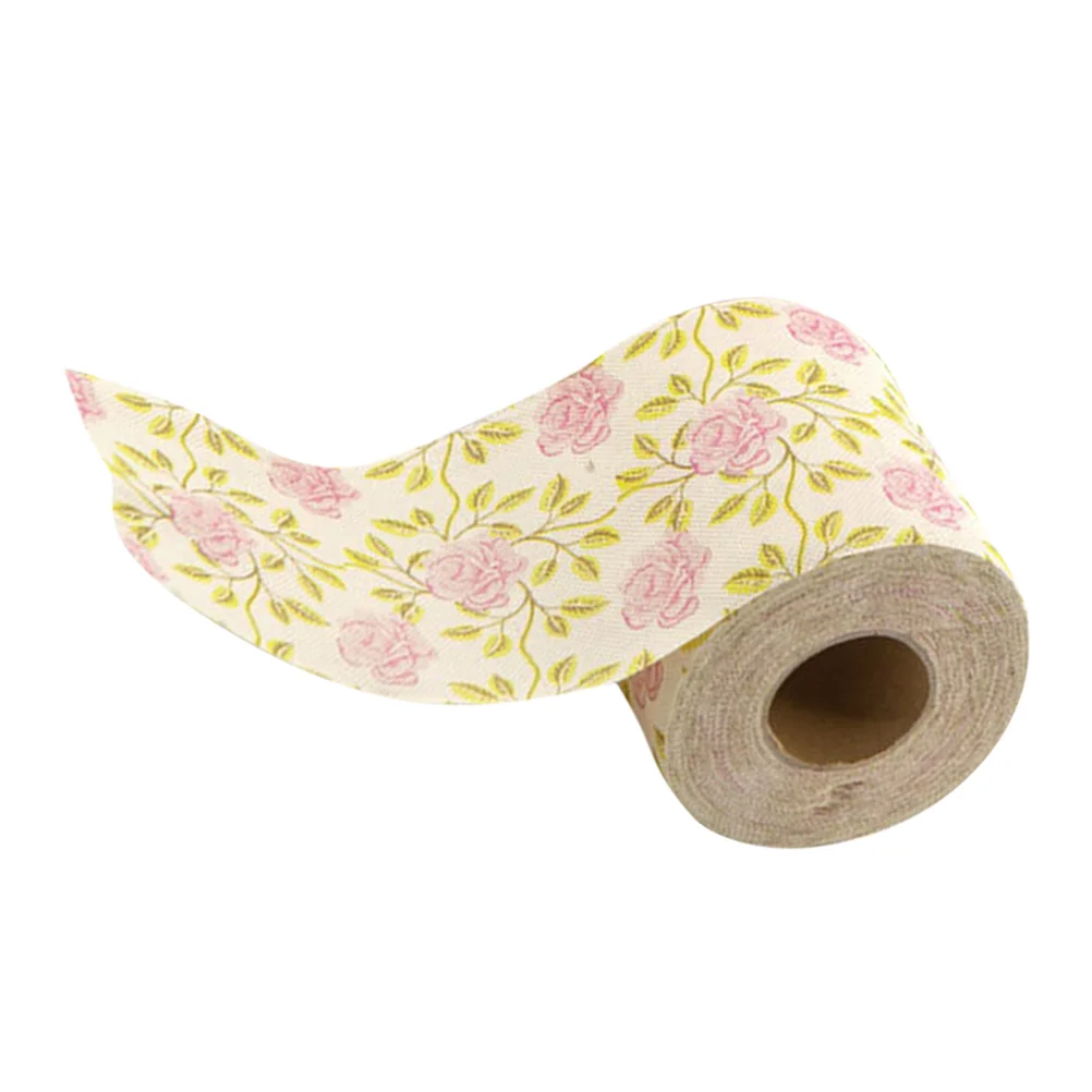 Rollo de papel higiénico con estampado de flores decorativas, servilleta de Baño Para el hogar, oficina, taller, toalla de cocina