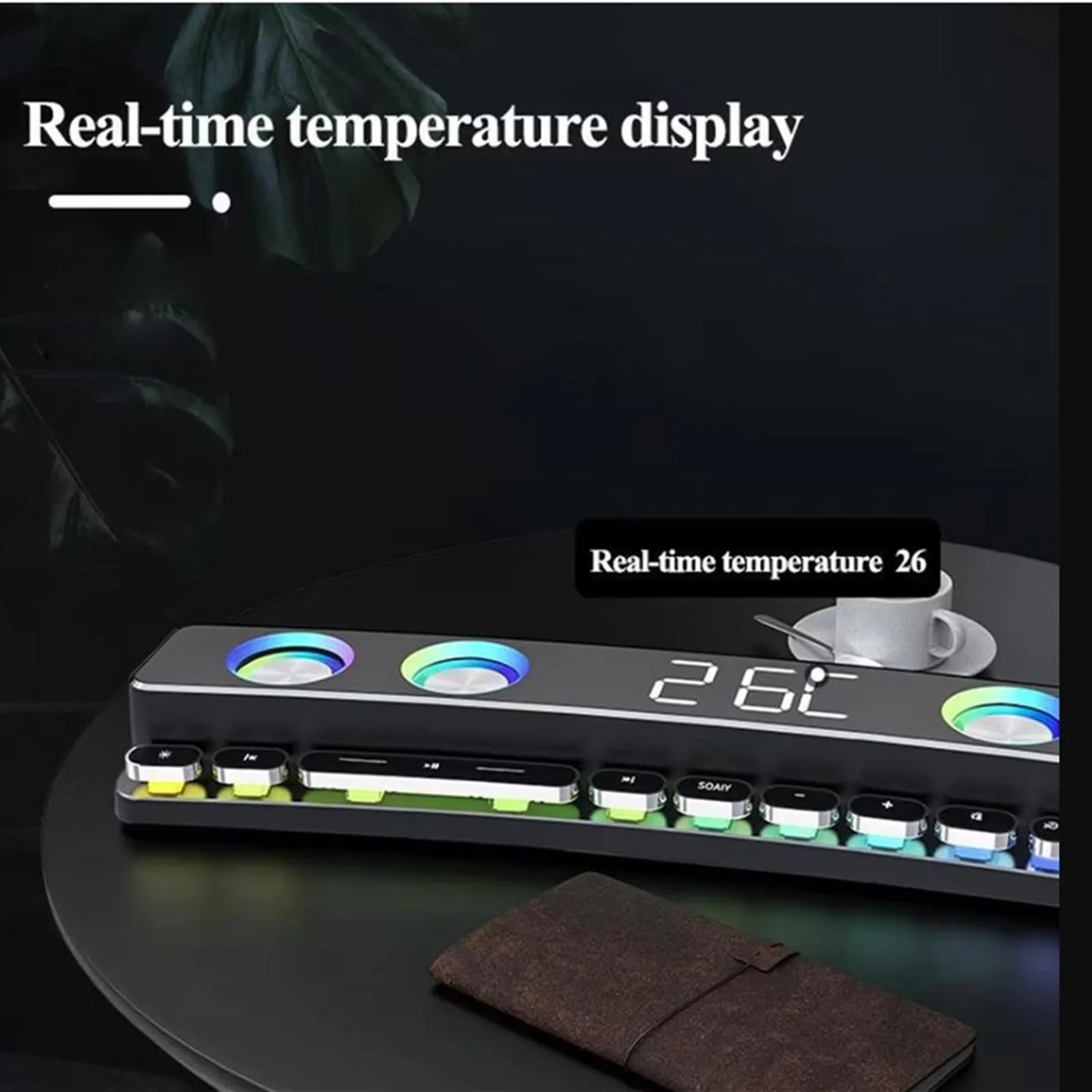 المنزل سمّاعات بلوتوث لعبة الرياضة الإلكترونية مضخم الصوت ثلاثية الأبعاد المحيطي اللاسلكية ساعة الصوت ساعة تنبيه ضوء راديو FM الكمبيوتر الصوت MP3 TF