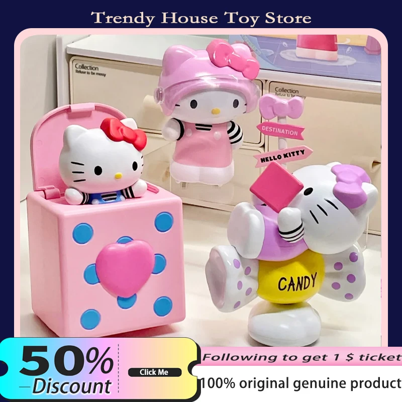 

В наличии Hellokitty, милая сигнальная серия, слепая коробка, Kawaii KT, кукла, рюкзак, брелок, подвеска, модные настольные украшения, подарок на день рождения