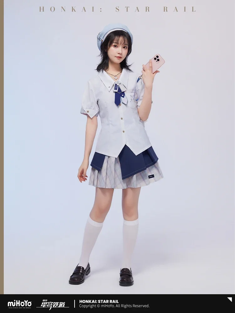 Original Official Game Honkai Star Rail Cosplay March 7th Theme Series Short-sleeved Shirt shirt White Girl miHoYo