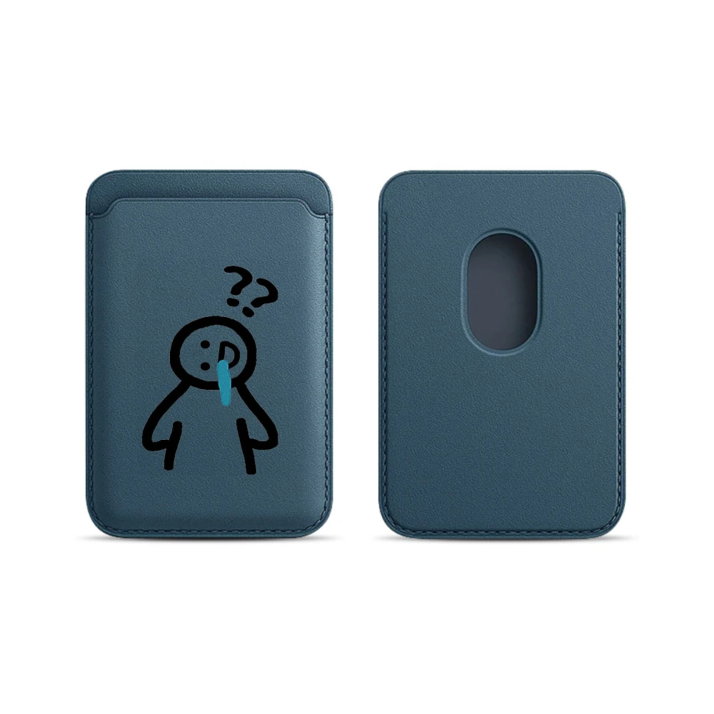 Lustige Line-Art-Lederkartenhalterung, lustige Brieftasche, Telefonkartenhalter für magnetische Hüllen, geeignet für alle iPhone Magsafe-Karten-Handytaschen. – Detail 7
