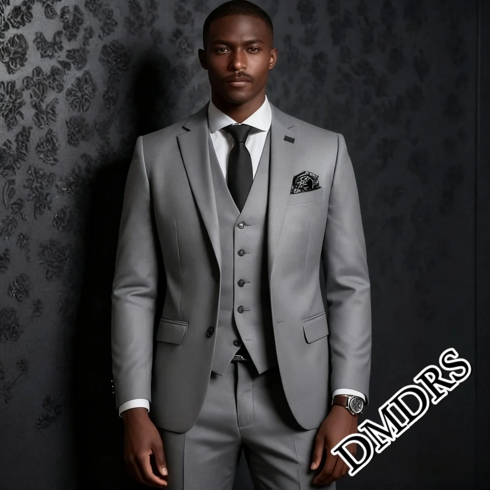 

Classic Slim-Fit Men's Suit Set 2PCS For Wedding Formal Solid-Color Business Men's Suit Set Handsome Office Men's Suit Set