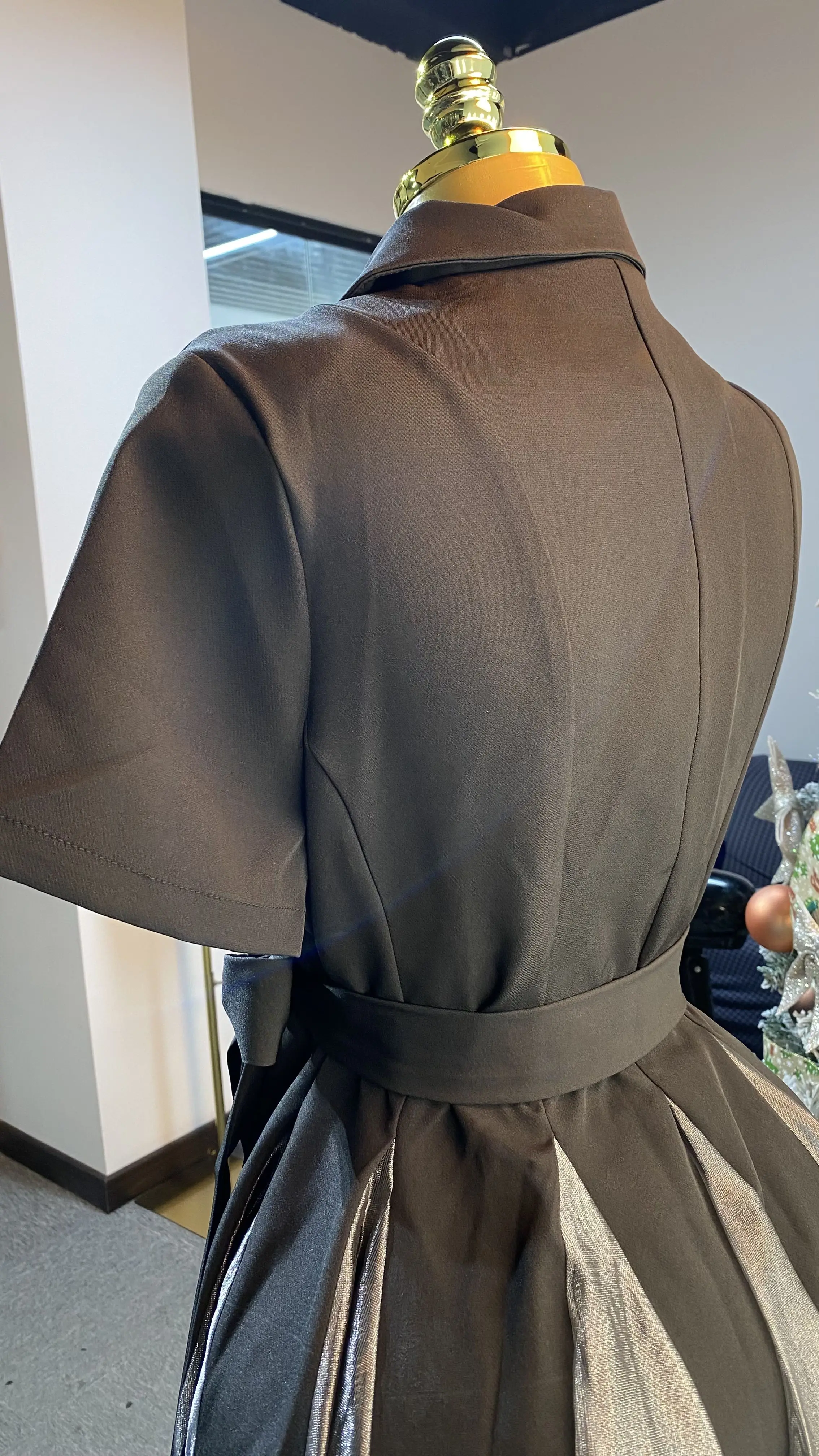 2025 Casual Cotton Dress with Tie Waist Slimming Fit Summer Dress-GZXX259