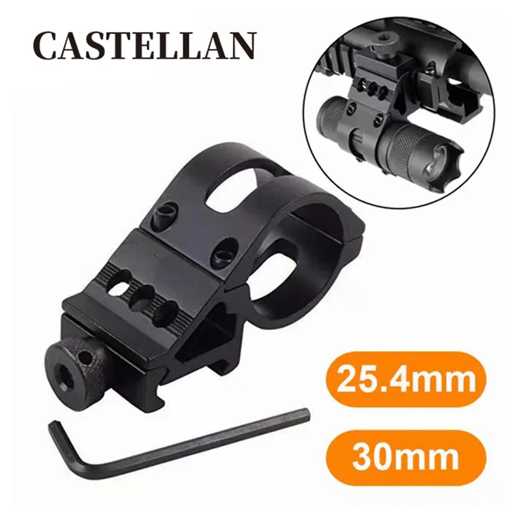 

Tactical Accessories Waist Neck 25.4mm/30mm Flashlight Oblique Arm Bracket Aluminum Alloy Flashlight Tube Clamp