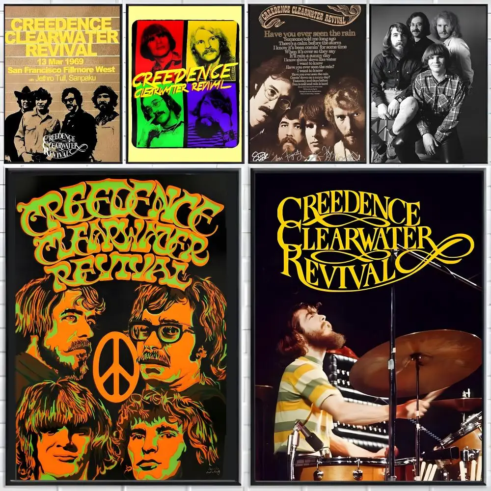 Vintage Band C-Creedence Clearwater Revival Poster Distinct Home Decor Concepts Chic Indoor Art Pieces