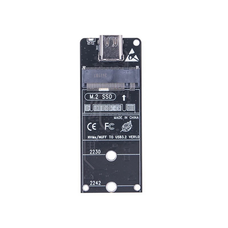 

M.2 To Type-C SSD Enclosure Adapter NVME NGFF HDD Enclosure Interposer Board 20Gbps Support 2230 2242 2260 2280 Size SSD