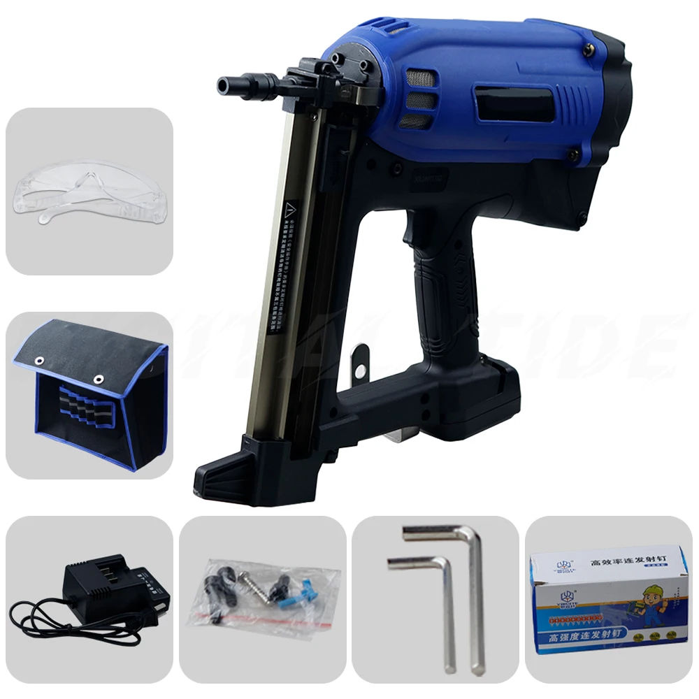 Imagem -05 - Arma de Pregos Elétrica Concreta Gás Nail Plumber Grab Especial Row Nail Straight Nail Gun Aço de Parede de Cimento