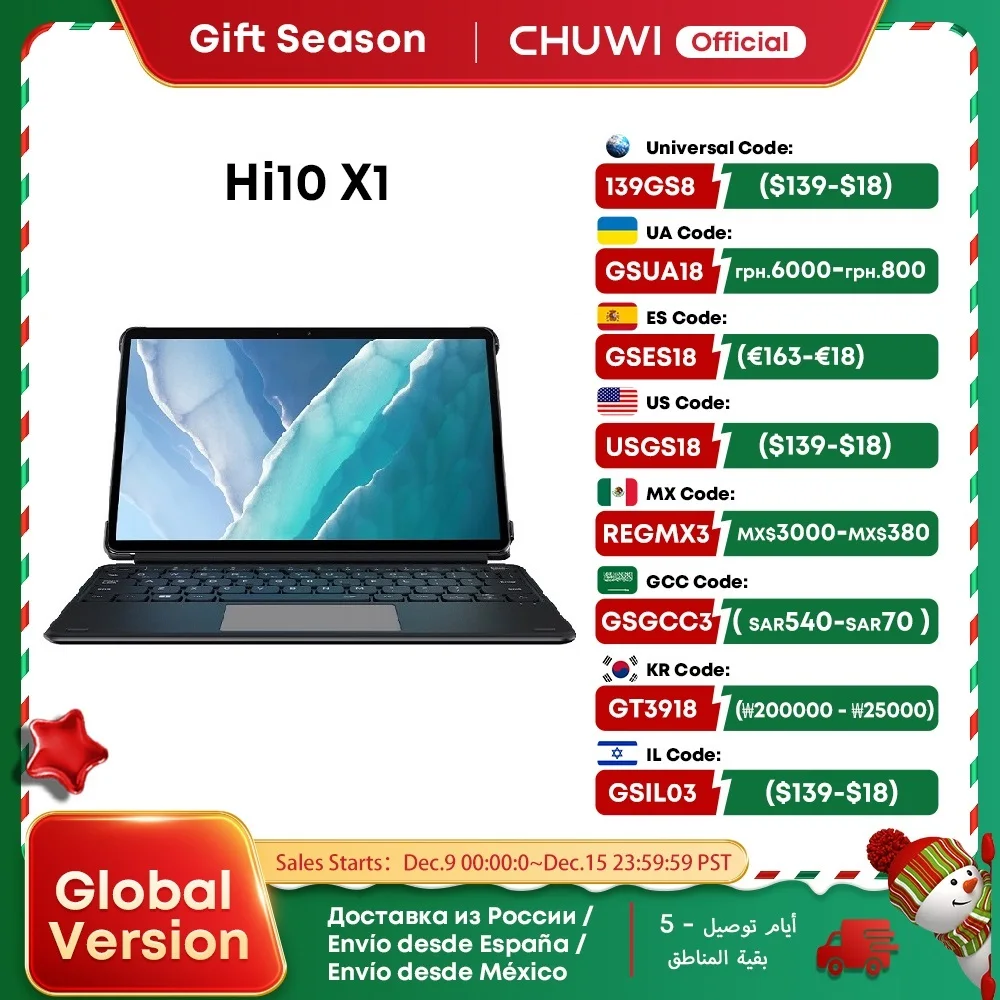 CHUWI 2024 Hi10 X1 2 en 1 tableta pantalla de 10,1 pulgadas procesador Intel N100 LPDDR5 8GB RAM 256GB SSD Windows 11 tabletas PC WiFi6