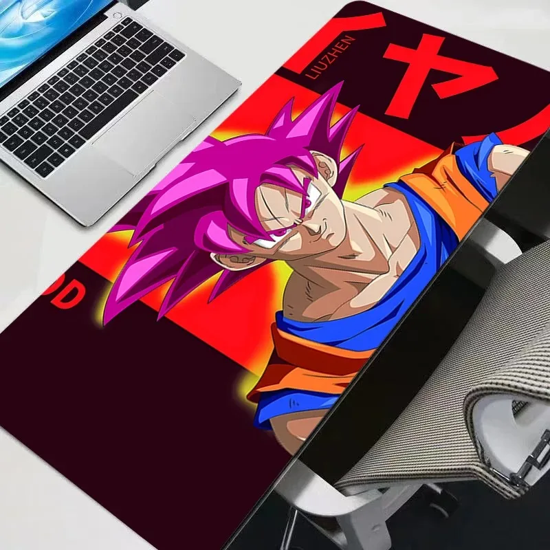 Mauspads Gaming Tastatur Teppich Laptop Japan Cool Anime Mauspad XXL Schwarz DBZ Dragon Ball Z Schreibtischunterlage PC Gamer Teppich Mousepad