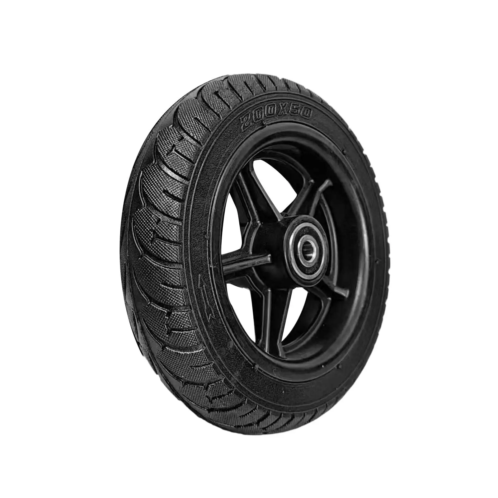 8inch Solid Tire Wheel for Electric Scooter Strong Grip Bearing 10mm Inner Diameter Repair Parts Replace Parts Rim and Tyre Kit